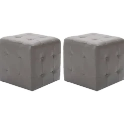 vidaXL puf 2 stk. 30 x 30 x 30 cm grå kunstlæder