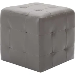 vidaXL puf 2 stk. 30 x 30 x 30 cm grå kunstlæder