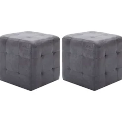vidaXL puf 2 stk. 30 x 30 x 30 cm imiteret ruskind
