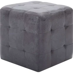 vidaXL puf 2 stk. 30 x 30 x 30 cm imiteret ruskind