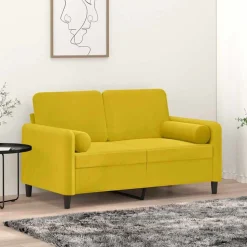 vidaXL pyntepuder 2 stk. Ø15x50 cm velour gul