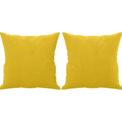 vidaXL pyntepuder 2 stk. 40x40 cm velour gul