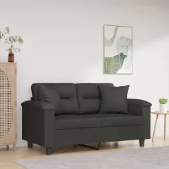 vidaXL pyntepuder 2 stk. 40x40 cm mikrofiberstof mørkegrå