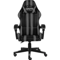 vidaXL racerstol kunstlæder sort og grå