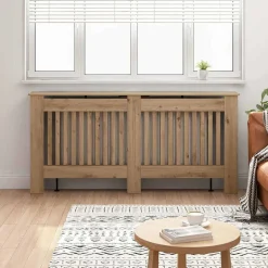 vidaXL Radiatorcover Artisan Egetræ 172 x 19 x 81,5 cm Konstrueret træ