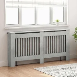 vidaXL Radiatorcover Beton Grå 172 x 19 x 81,5 cm Konstrueret træ