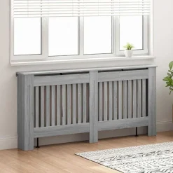 vidaXL Radiatorcover Grå Sonoma 172 x 19 x 81,5 cm Konstrueret træ