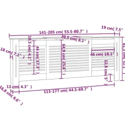 vidaXL radiatorskjuler 205 cm MDF grå