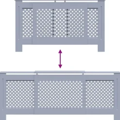 vidaXL radiatorskjuler 205 cm MDF grå