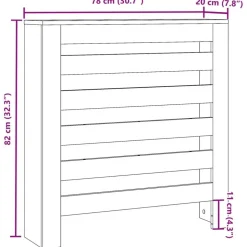 vidaXL radiatorskjuler 78x20x82 cm konstrueret træ brun egetræsfarvet