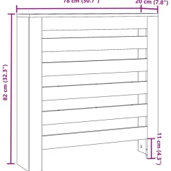 vidaXL radiatorskjuler 78x20x82 cm konstrueret træ antikt træ
