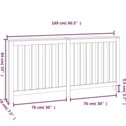 vidaXL radiatorskjuler 169x19x84 cm massivt fyrretræ grå
