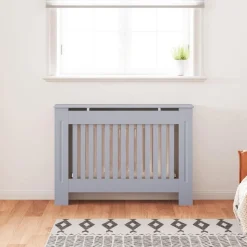 vidaXL radiatorskjuler 112x19x81,5 cm MDF grå