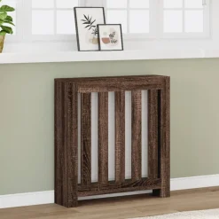 vidaXL radiatorskjuler 78x20x82 cm konstrueret træ brun egetræsfarvet