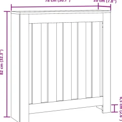 vidaXL radiatorskjuler 78x20x82 cm konstrueret træ antikt træ