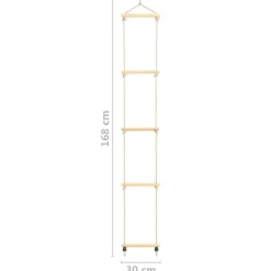 vidaXL rebstige til børn 30x168 cm massivt træ og PE