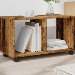 vidaXL rullebord 72x33x42,5 cm konstrueret træ gammelt trælook