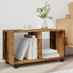 vidaXL rullebord 72x33x42,5 cm konstrueret træ gammelt trælook