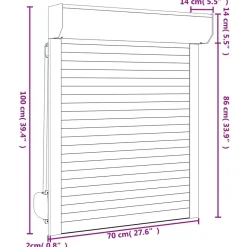 vidaXL Rullegardin Antracit 70 x 100 cm Aluminium og Polyurethan
