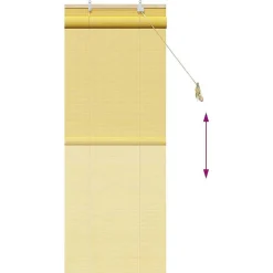 vidaXL Rullegardin med gardiner Gul 60 x 160 cm Bambus