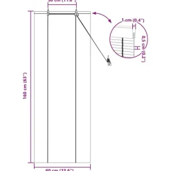 vidaXL Rullegardin med gardiner Gul 60 x 160 cm Bambus