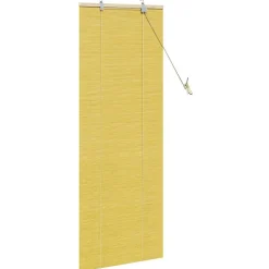 vidaXL Rullegardin med gardiner Gul 60 x 160 cm Bambus