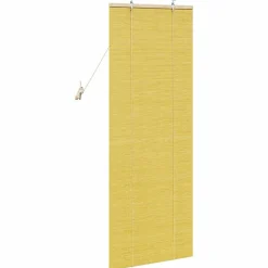 vidaXL Rullegardin med gardiner Gul 60 x 160 cm Bambus