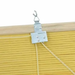 vidaXL Rullegardin med gardiner Gul 60 x 160 cm Bambus