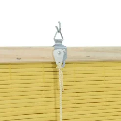 vidaXL Rullegardin med gardiner Gul 60 x 160 cm Bambus