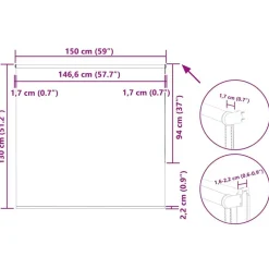vidaXL rullegardin mørklægning 150x130 cm stofbredde 146,6cm polyester