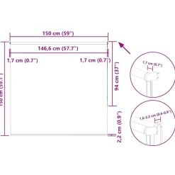 vidaXL rullegardin mørklægning 150x150 cm stofbredde 146,6cm polyester