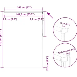 vidaXL rullegardin mørklægning 145x210 cm stofbredde 141,6cm polyester
