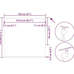 vidaXL rullegardin mørklægning 145x130 cm stofbredde 141,6cm polyester