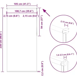 vidaXL rullegardin mørklægning 105x230 cm stofbredde 100,7cm polyester