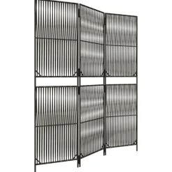 vidaXL rumdeler 3 paneler polyrattan grå