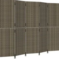 vidaXL rumdeler 5 paneler polyrattan grå
