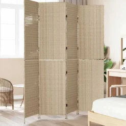 vidaXL Rumdeler Beige 195 x 180 cm polyrattan