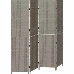 vidaXL Rumdeler Grå 195 x 180 cm polyrattan