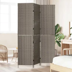 vidaXL Rumdeler Grå 146 x 180 cm polyrattan