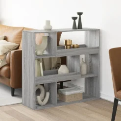 vidaXL rumdeler 100x33x94,5 cm konstrueret træ grå sonoma-eg