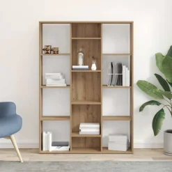 vidaXL rumdeler/bogreol 100x24x140 cm konstrueret træ artisan eg