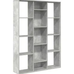 vidaXL rumdeler/bogreol 100x24x140 cm konstrueret træ betongrå