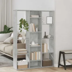 vidaXL rumdeler/bogreol 100x24x140 cm konstrueret træ betongrå
