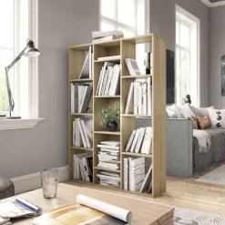 vidaXL rumdeler/bogreol 100x24x140 cm konstrueret træ sonoma-eg