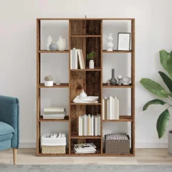 vidaXL rumdeler/bogreol 100x24x140 cm konstrueret træ gammelt træ