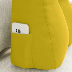 vidaXL Rygpude Gul 45 x 24 x 50 cm Fløjl