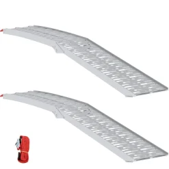 vidaXL Sammenfoldelig motorcykelrampe 340 kg pr. rampe 2 pcs Sølv