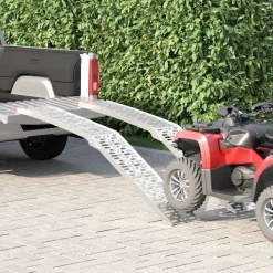 vidaXL Sammenfoldelig motorcykelrampe 340 kg pr. rampe 2 pcs Sølv