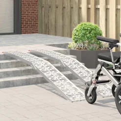 vidaXL Sammenfoldelig motorcykelrampe 340 kg pr. rampe 2 pcs Sølv