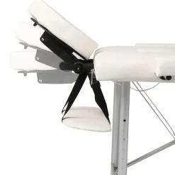 vidaXL sammenfoldeligt massagebord med aluminiumsstel 2 zoner creme